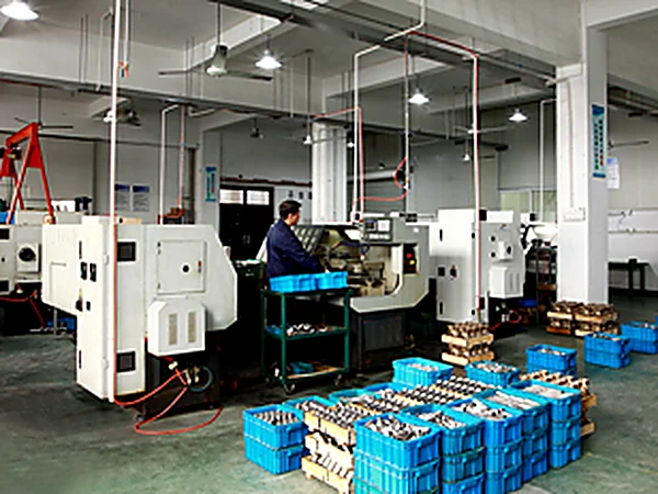 CNC turning shop with a row of lathes