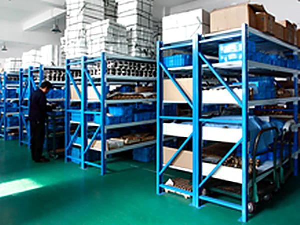 Component stock stored on racking